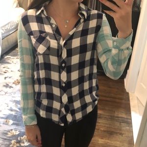 Navy & Turquoise Flannel